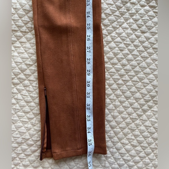 Anthropologie faux suede leggings EUC Size Euro 30 caramel brown colour - Picture 5 of 11